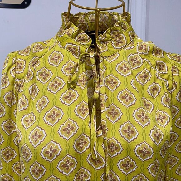 Rachel Rachel Roy Yellow Patterned Blouse Size S - Picture 2 of 6